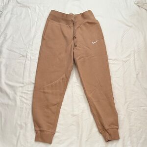 Nike Women's Tan Joggers with White Swoosh